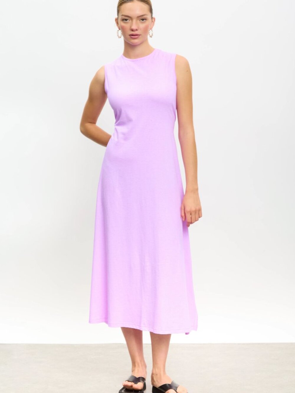 GLASSWORKS LONDON Pinky purple peek back jersey dress NWT